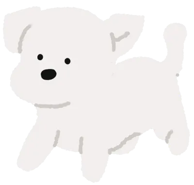귀여운 흰색 강아지 캐릭터 일러스트