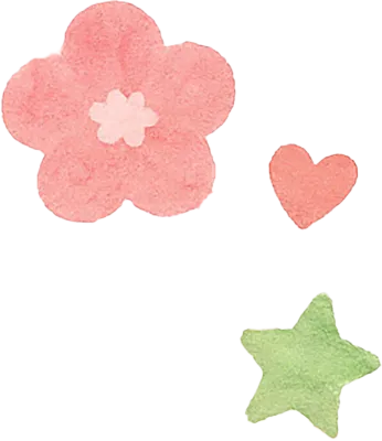 종이 질감이 들어간 귀여운 꽃 별 하트