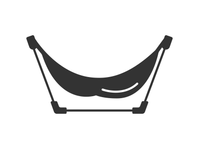 ハンモックのシルエット