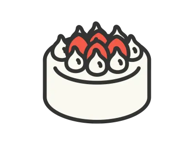 ホールケーキのアイコンのイラスト