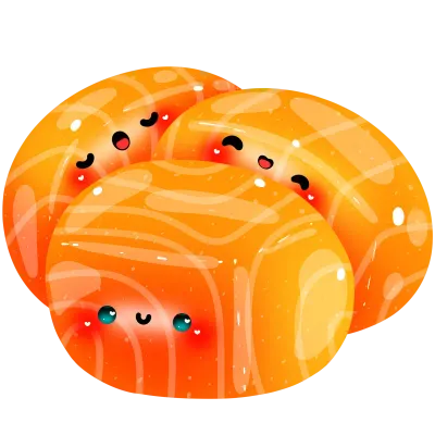Kawaii salmon donburi PNG