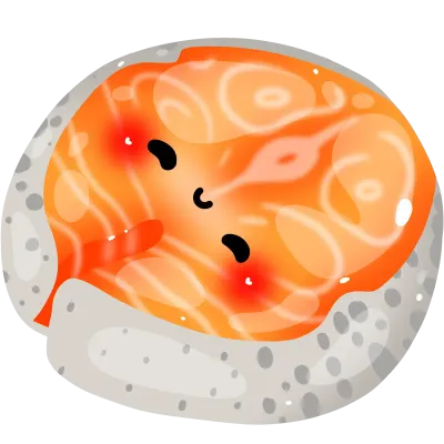 Kawaii salmon donburi PNG