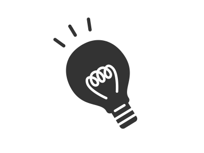 電球のシルエットのイラスト