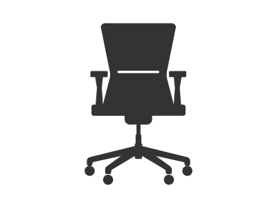 オフィスデスクのシルエットのイラスト