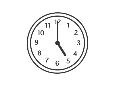 数字付きの掛け時計のアイコンのイラスト