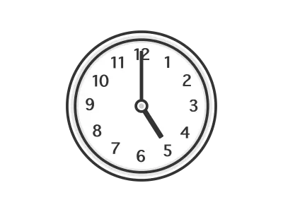 数字付きの掛け時計のアイコンのイラスト