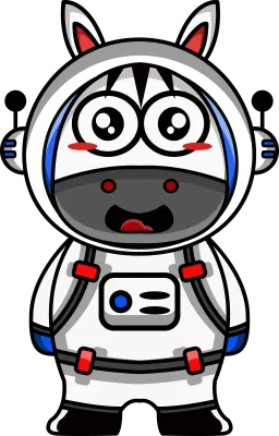 Cute Zebra Astronaut in Space Suit
