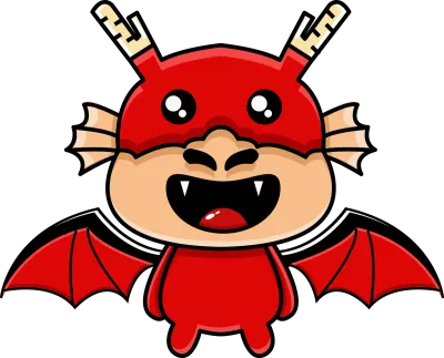 Cute Red Dragon Character