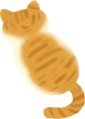 귀여운 고양이 뒷모습 일러스트