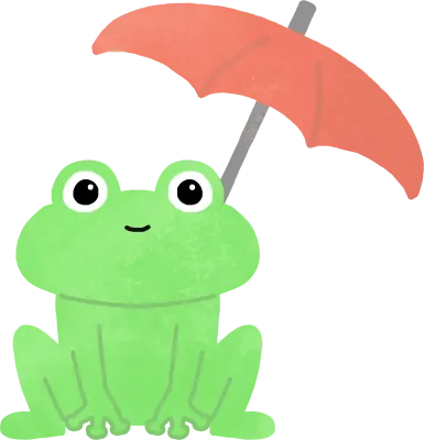 우산을 쓴 개구리