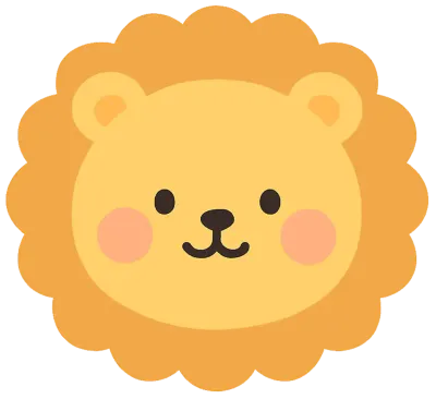 귀여운 사자 얼굴 캐릭터
