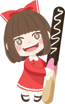 과자를 들고 있는 소녀