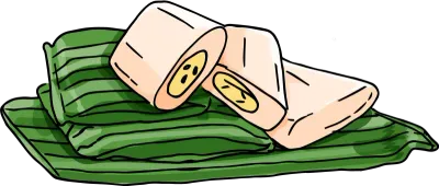 Nagasari Indonesian Traditional Cake wrapped in banana leaf