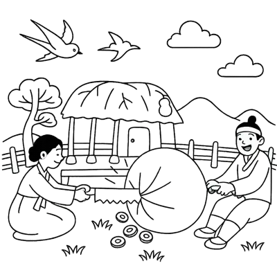 흥부와 놀부 색칠공부 도안