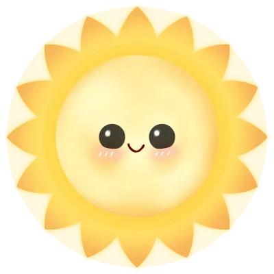 The Cute Sun illustration, PNG