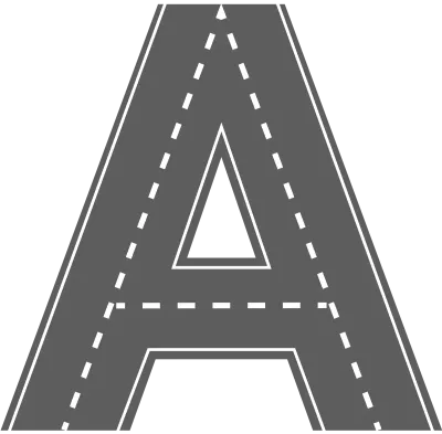 알파벳 A 도로 디자인