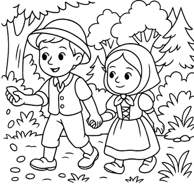 헨젤과 그레텔 색칠공부 도안