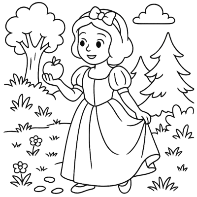 백설공주 색칠공부 도안