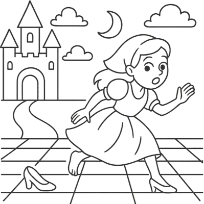 신데렐라 유리구두 색칠공부 도안