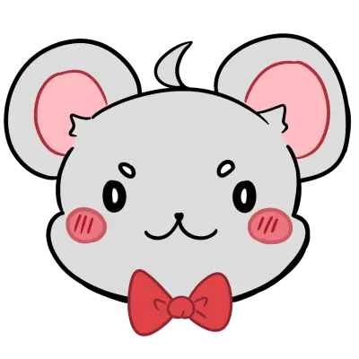 멋진 리본 쥐 캐릭터