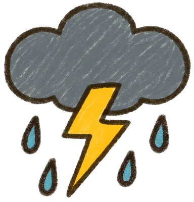 雨の日の小さな手描き梅雨日常