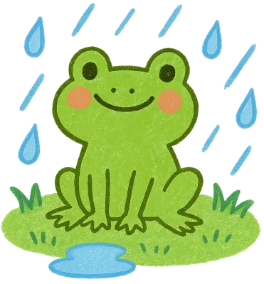 雨の日の小さな手描き梅雨日常