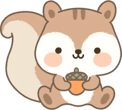 귀여운 다람쥐 가을 일러스트