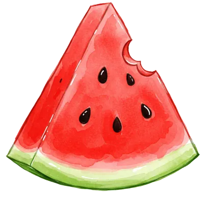 さわやかな夏のフルーツ水彩風