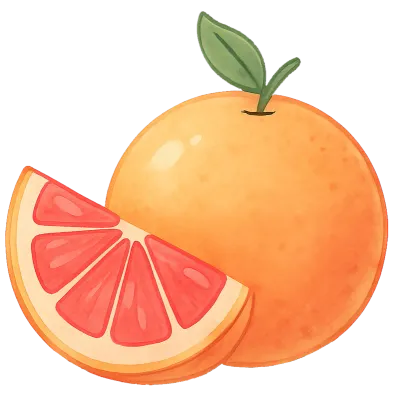 さわやかな夏のフルーツ水彩風