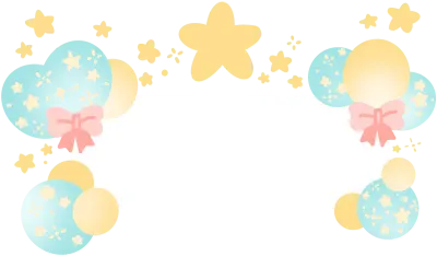 파스텔 별 패턴 풍선 장식과 별 장식 가로 현수막 프레임