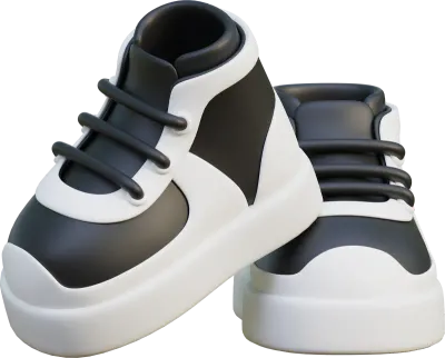 한 쌍의 운동화 3D 그래픽