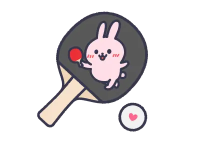 うさぎのイラスト付き卓球ラケット