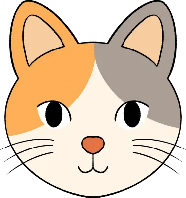 투톤 얼룩무늬 고양이 얼굴 일러스트