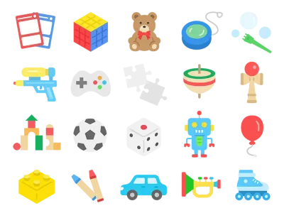 いろいろなホビーのアイコンのイラストセット