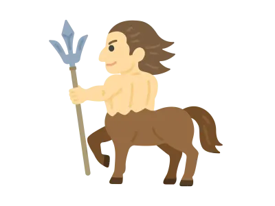 槍を持ったケンタウロスのキャラクターのイラスト