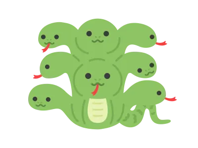 ヤマタノオロチのキャラクターのイラスト