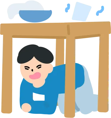 地震で避難する人