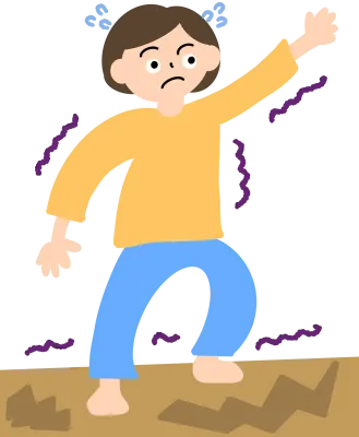 地震で避難する人