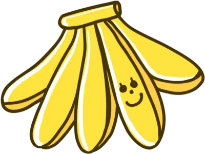 귀여운 웃는 바나나 캐릭터 일러스트 노란 과일 디자인