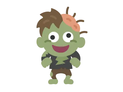 ゾンビのキャラクターのアイコンのイラスト