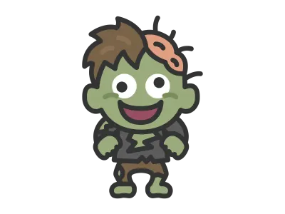 ゾンビのキャラクターのアイコンのイラスト