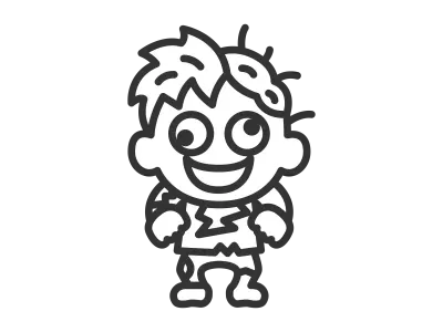 ゾンビのキャラクターのアイコンのイラスト