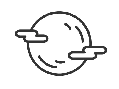 お月見の満月と雲のアイコンのイラスト