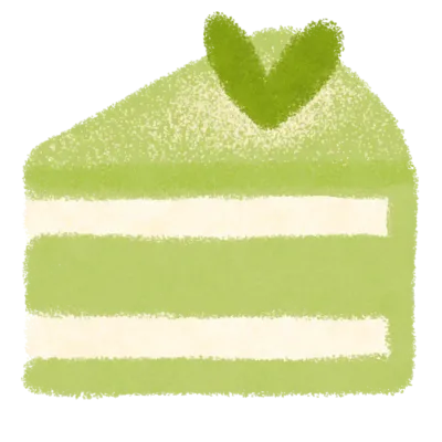 말차 케이크 조각 일러스트 Matcha Cake Slice Illustration