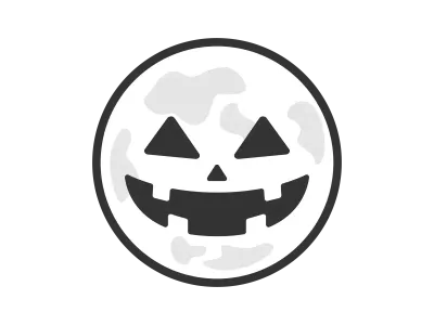 ハロウィンの月のアイコンのイラスト