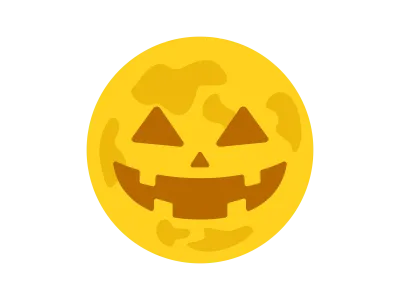 ハロウィンの月のアイコンのイラスト