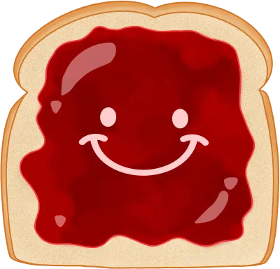 웃는 얼굴 딸기잼 토스트 일러스트 (귀여운 표정)