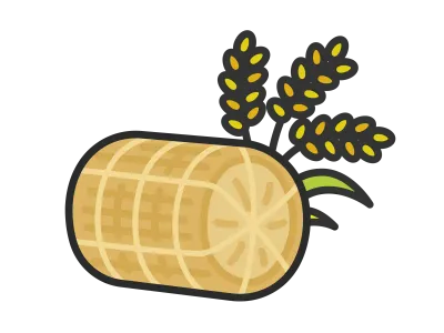 米俵と稲のアイコンのイラスト