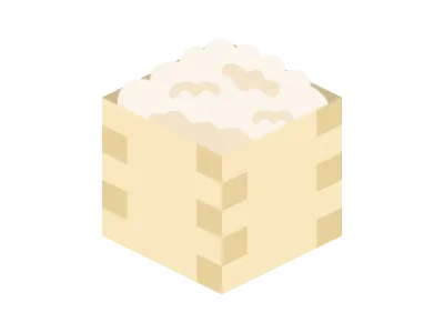 桐箱に入ったお米のアイコンのイラスト