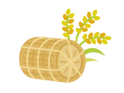 米俵と稲のアイコンのイラスト